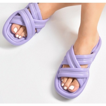 fox shoes lilac thick banded slippers σε προσφορά