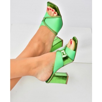 fox shoes green transparent heeled σε προσφορά