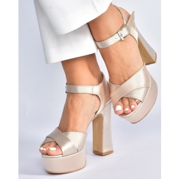 fox shoes women`s beige satin fabric σε προσφορά