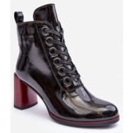  patented lace-up ankle boots on s high heel. barski mr870-15 black