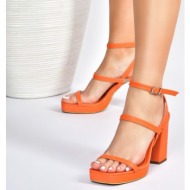  fox shoes orange thick heeled women`s casual shoes