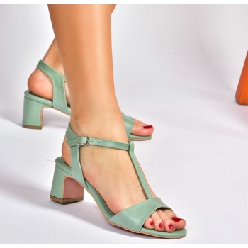 fox shoes green thick heeled women`s σε προσφορά