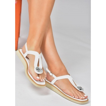 fox shoes white stone daily flip-flops