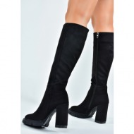  fox shoes women`s black suede high heeled boots