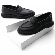  marjin women`s genuine leather loafers casual shoes rutel black