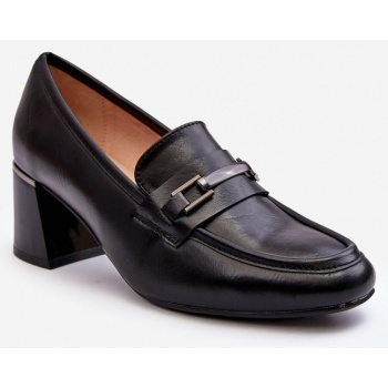 high-heeled leather pumps black idona