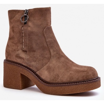 women`s brown romella zipper boots