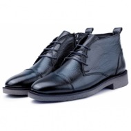  ducavelli birmingham genuine leather lace-up zippered anti-slip sole daily boots navy blue.