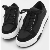 marjin women`s sneakers thick sole lace-up sports shoes sifaz black.