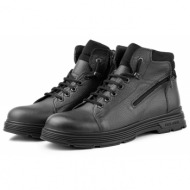  ducavelli ankle genuine leather lace-up rubber sole men`s boots, zippered boots.