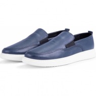  ducavelli seon genuine leather men`s casual shoes, loafers, summer shoes, light shoes navy blue.