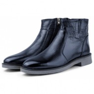  ducavelli bristol genuine leather non-slip sole zipper chelsea daily boots navy blue.