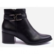 women`s high-heeled boots with decoration black janeya