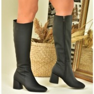  fox shoes black women`s low thick heeled daily boots