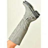  fox shoes women`s gray suede short heeled boots