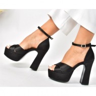  fox shoes black/black fabric platform thick heeled evening dress shoes