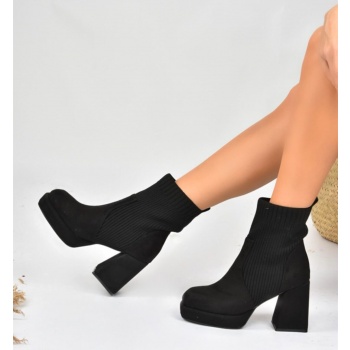 fox shoes black suede platform heeled σε προσφορά