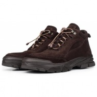  ducavelli army genuine leather anti-slip sole lace-up suede boots brown.