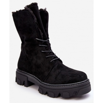suede lace-up work ankle boots with σε προσφορά