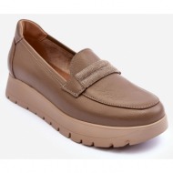  leather platform shoes with embellishment, beige lemar lehira