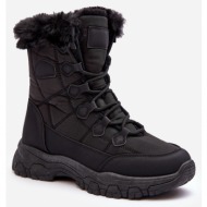  women`s snow boots with fur and zipper, black vittora