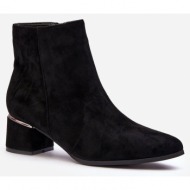  women`s suede boots with high heels black mebassa