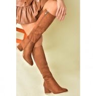  fox shoes tan and suede women`s low heeled daily boots