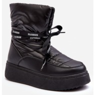  women`s snow boots with decorative lacing black siracna