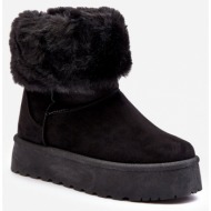  women`s snow boots with fur black rainsa