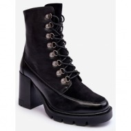  massive lace-up ankle boots black lathia