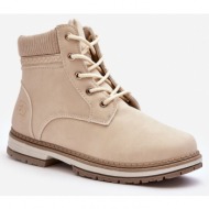  women`s leather insulated boots beige bimena