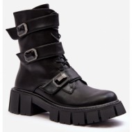  women`s leather work boots black s.barski