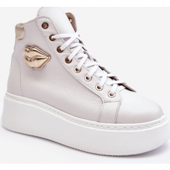 women`s high zip sneakers lemar white σε προσφορά