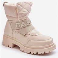  women`s insulated zipper snow boots light beige zeva