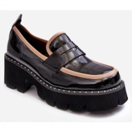  women`s leather loafers d&a black