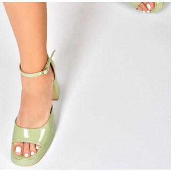 fox shoes green patent leather thick σε προσφορά