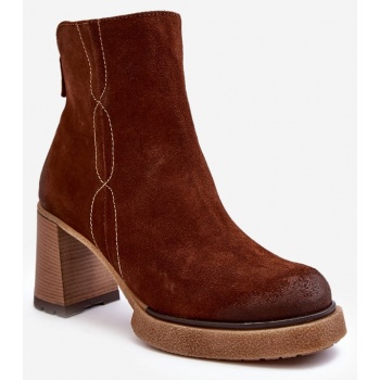 women`s suede boots with high heels σε προσφορά