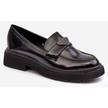 women`s loafers with flat heels black σε προσφορά