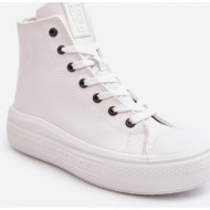  women`s insulated zipper sneakers white big star mm274021