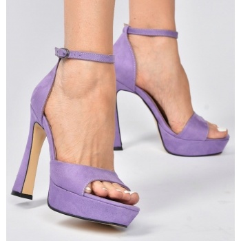 fox shoes women`s lilac suede heeled