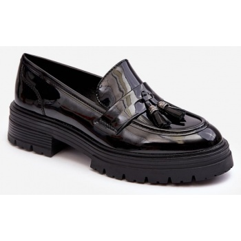 patent leather loafers with fringes σε προσφορά