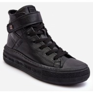  women`s insulated sneakers on the big star black mm274008 platform