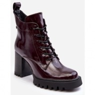  patented ankle boots, insulated burgundy d&a