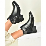  fox shoes women`s black low-heeled daily boots