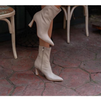 madamra beige women`s slim heeled ankle σε προσφορά