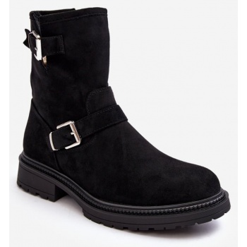 women`s flat heel boots with buckles σε προσφορά