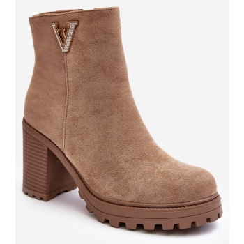 women`s suede high-heeled ankle boots σε προσφορά