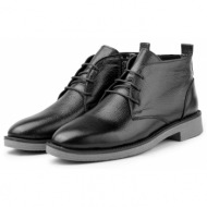  ducavelli london genuine leather anti-slip sole lace-up zipper chelsea casual boots black.