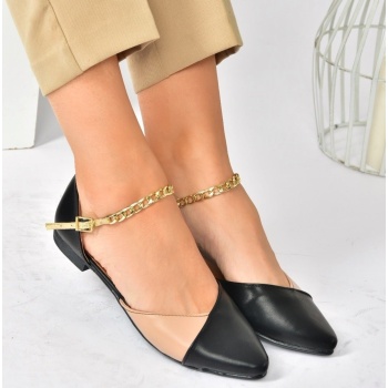 fox shoes black/nude women`s flats with σε προσφορά