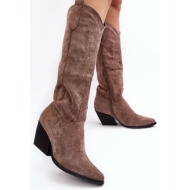  women`s high-heeled cowboy boots, dark beige sloana